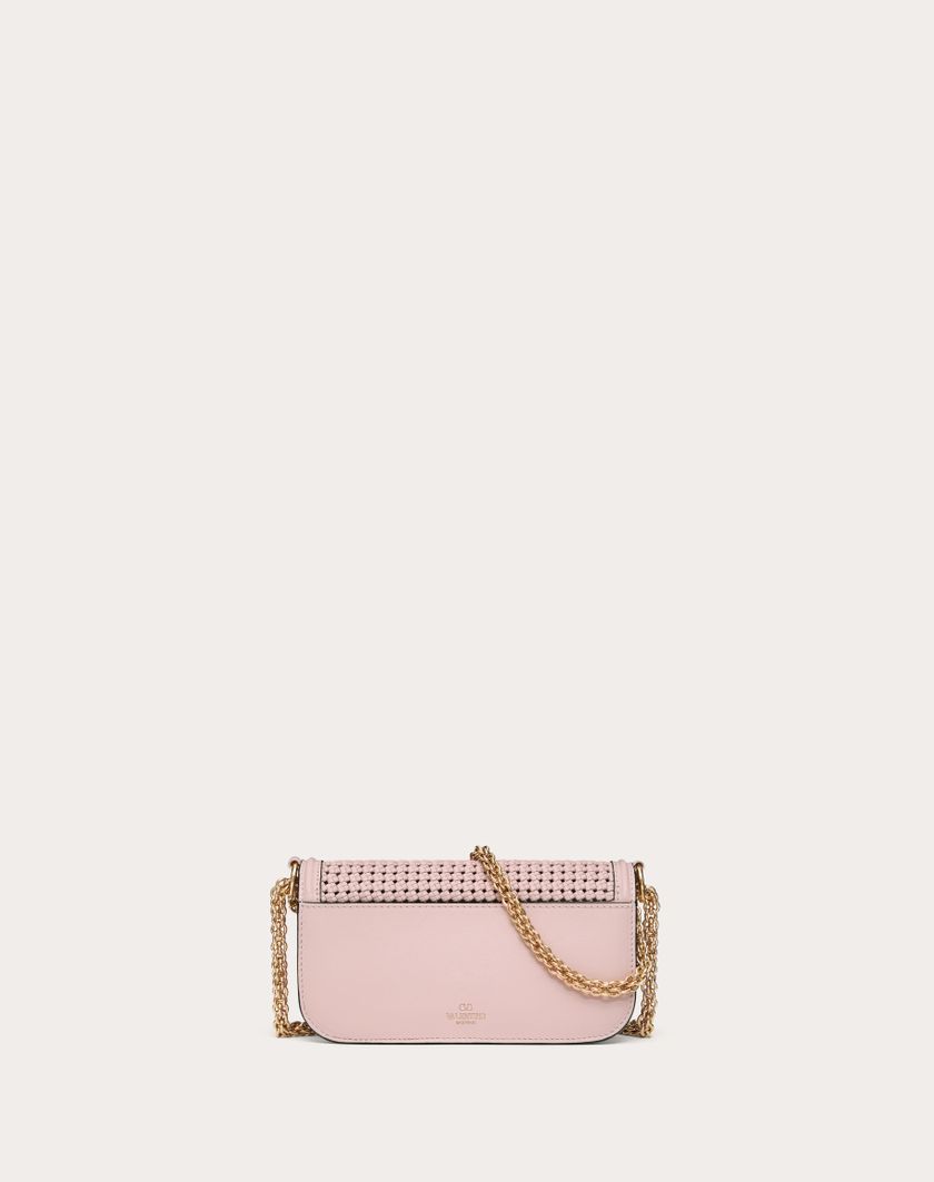 Valentino Handbags Borsa Piccola A Spalla Valentino Garavani Locò In Pelle Intrecciata per Donna in Rose Quartz | Valentino IT Nuovo