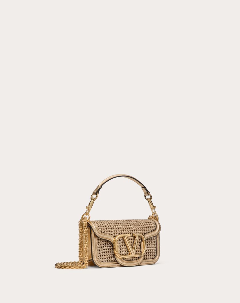 Valentino Handbags Borsa Piccola A Spalla Valentino Garavani Locò In Pelle Intrecciata Metallizzata per Donna in Oro | Valentino IT Qualità