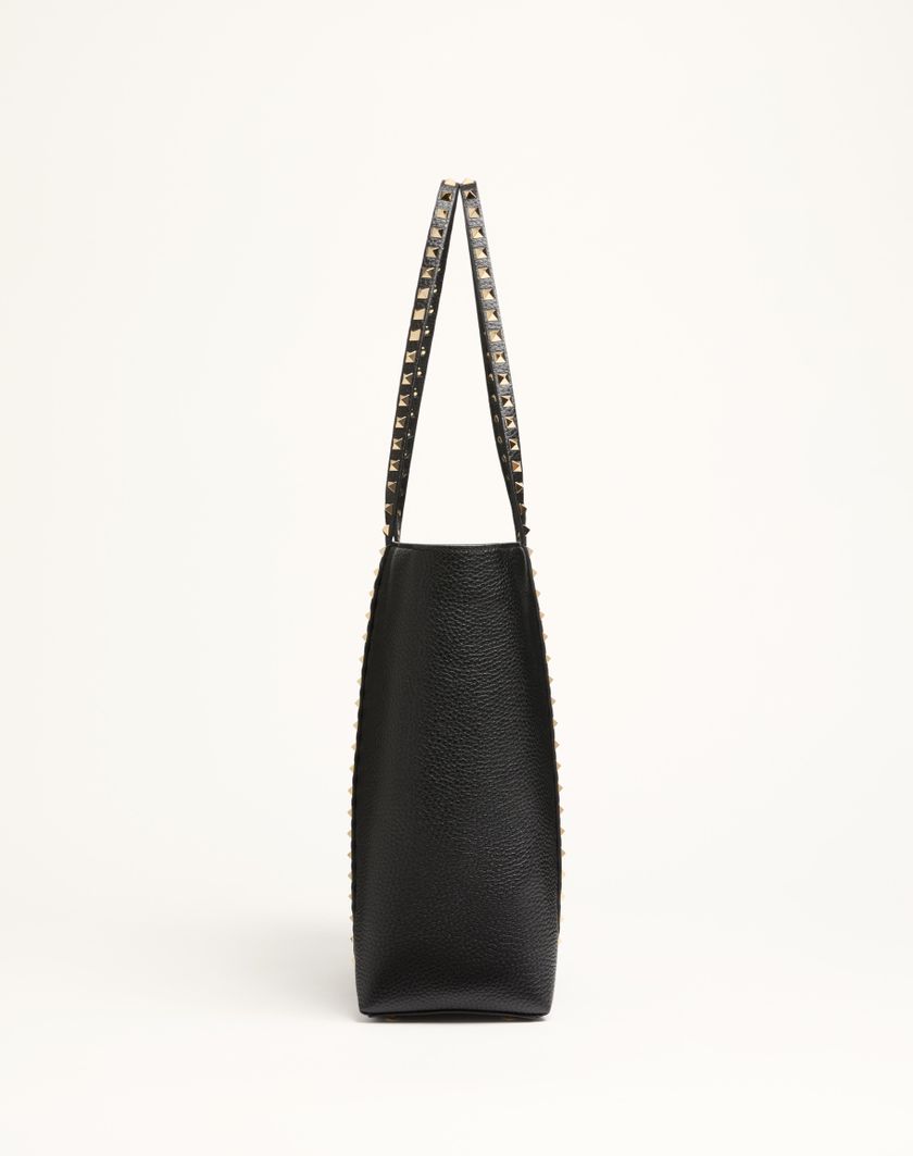 Valentino Handbags Borsa Shopping Valentino Garavani Rockstud In Vitello Granato per Donna in Nero | Valentino IT Offerte
