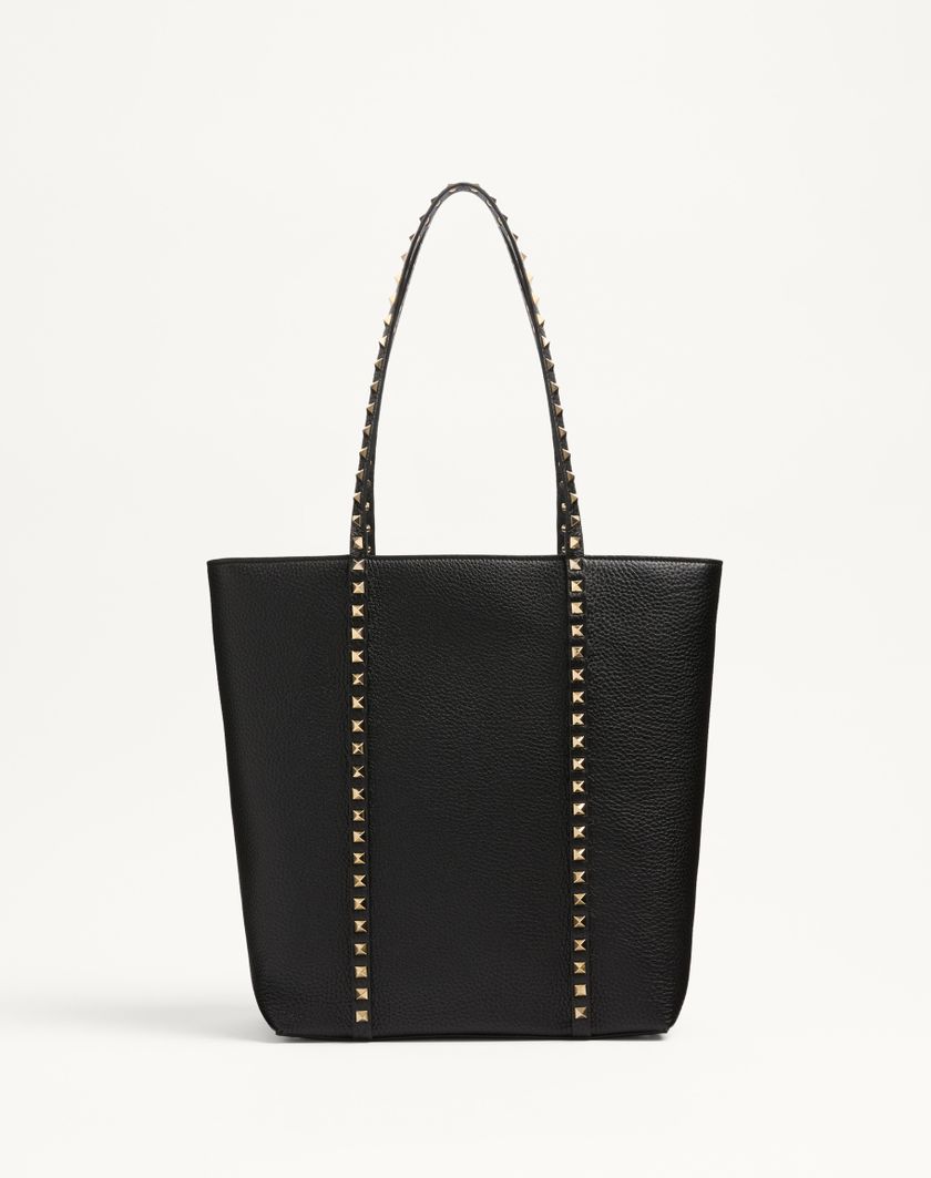 Valentino Handbags Borsa Shopping Valentino Garavani Rockstud In Vitello Granato per Donna in Nero | Valentino IT Offerte