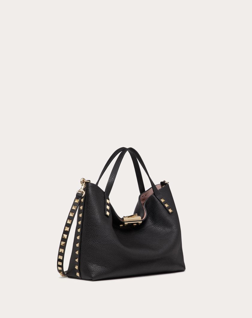 Valentino Handbags Borsa Piccola Rockstud In Vitello Granato Con Fodera A Contrasto per Donna in Nero/rose Quartz | Valentino IT Hotsell