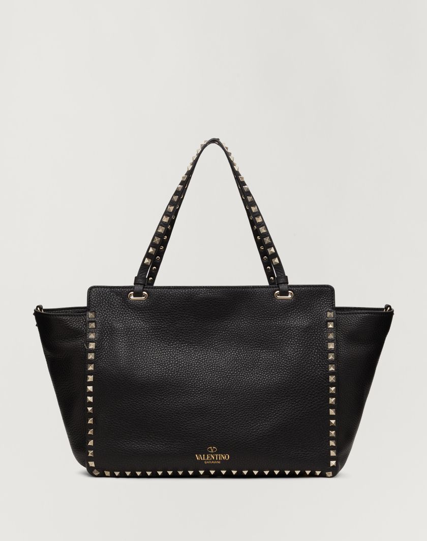 Valentino Handbags Borsa Media Rockstud In Vitello Granato per Donna in Nero | Valentino IT Vendita Economica