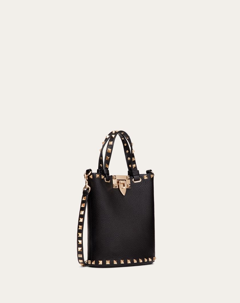 Valentino Handbags Pouch Con Tracolla Rockstud In Vitello Granato per Donna in Nero | Valentino IT Vendite Flash