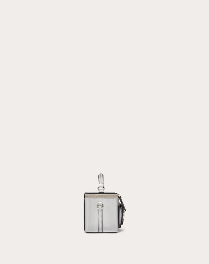 Valentino Handbags Mini Borsa A Mano Locò In Vitello Metallizzato per Donna in Argento | Valentino IT Nuovo