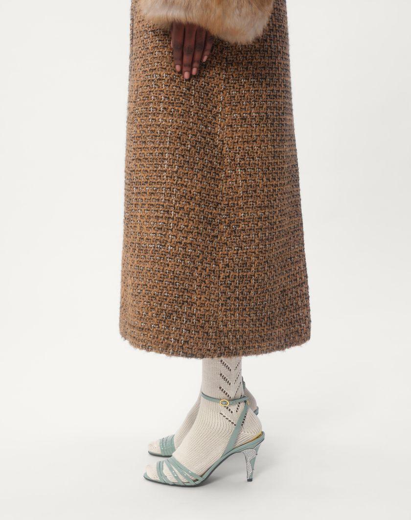 Valentino Handbags Cappotto In Fantasy Tweed per Donna in Marrone/multicolor | Valentino IT Sottocosto
