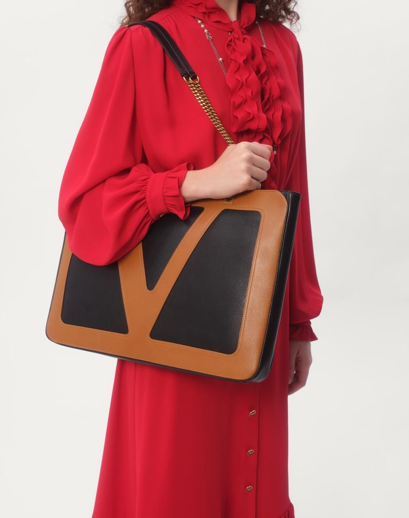 Valentino Handbags Abito Midi In Georgette per Donna in Rosso | Valentino IT Offerta