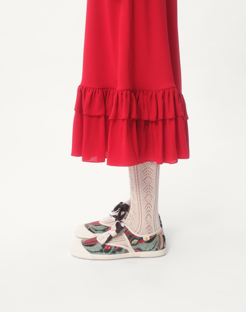 Valentino Handbags Abito Midi In Georgette per Donna in Rosso | Valentino IT Offerta