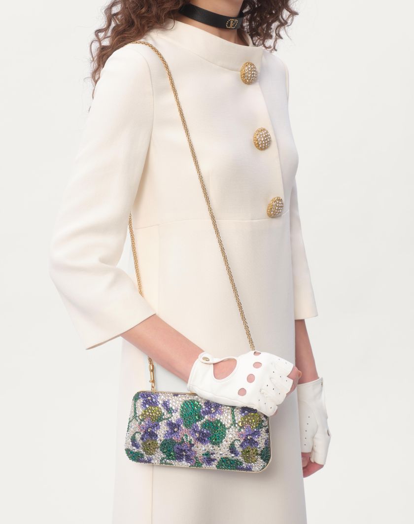Valentino Handbags Abito Midi In Crepe Couture per Donna in Avorio | Valentino IT Saldi Di Fabbrica