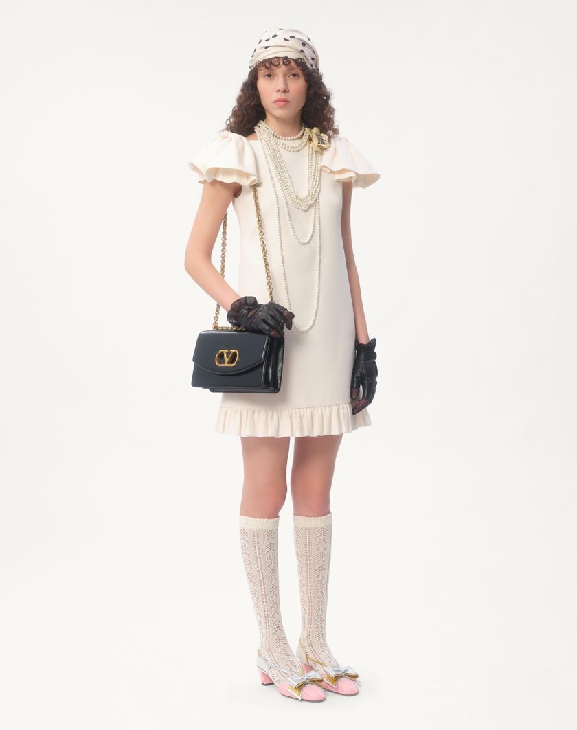 Valentino Handbags Abito Corto In Crepe Couture per Donna in Avorio | Valentino IT I Più Venduti
