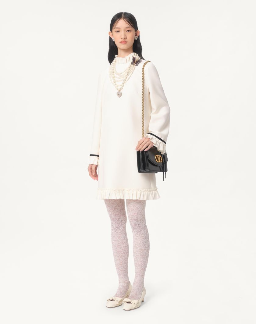 Valentino Handbags Abito Corto In Crepe Couture per Donna in Rosa | Valentino IT Negozio