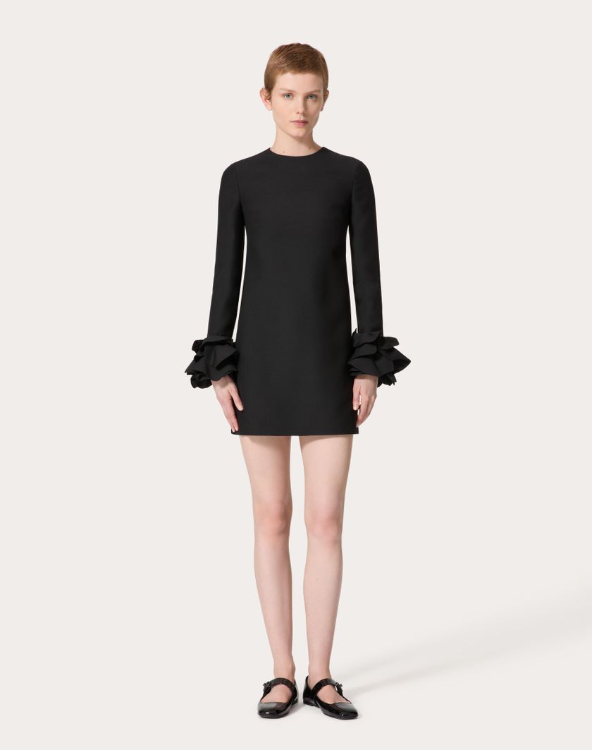 Valentino Handbags Abito Corto In Crepe Couture Ricamato per Donna in Nero | Valentino IT Qualità