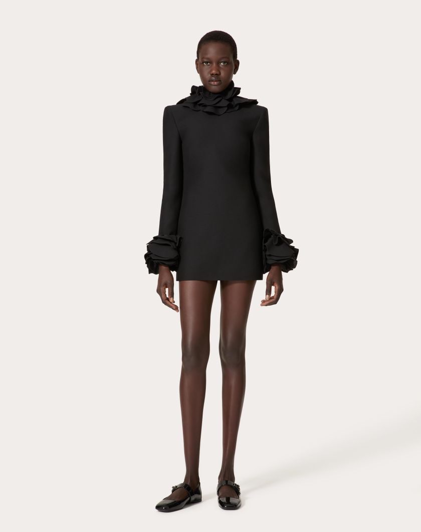 Valentino Handbags Abito Corto In Crepe Couture Ricamato per Donna in Nero | Valentino IT Vendita