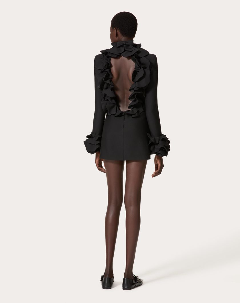 Valentino Handbags Abito Corto In Crepe Couture Ricamato per Donna in Nero | Valentino IT Vendita