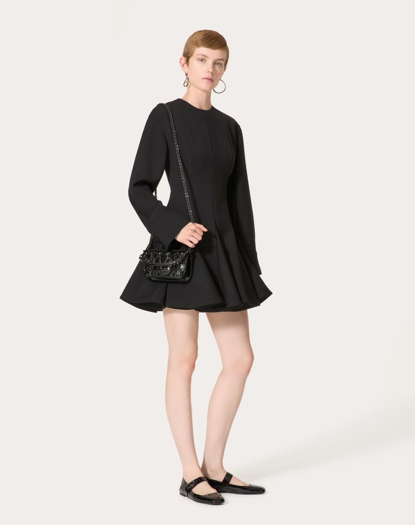 Valentino Handbags Abito Corto In Luxury Crepe per Donna in Nero | Valentino IT Promozione