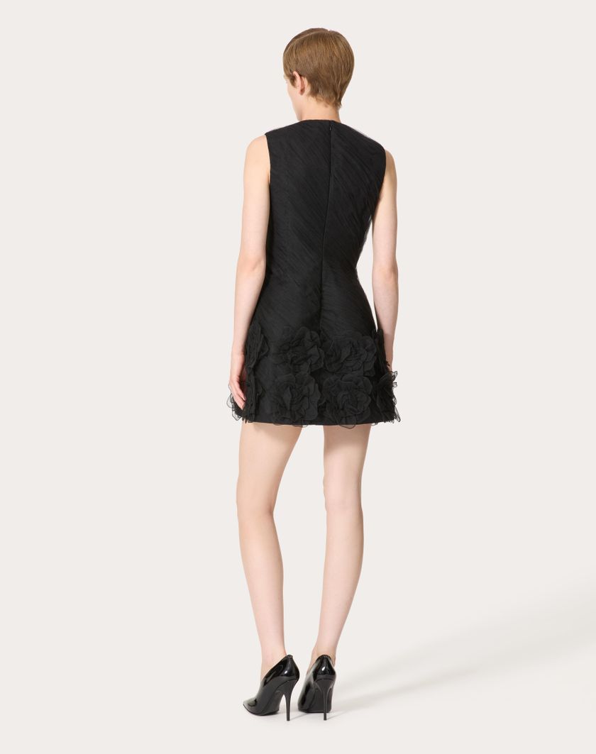 Valentino Handbags Abito Corto In Tulle Illusione Ricamato per Donna in Nero | Valentino IT Spedizione Gratuita