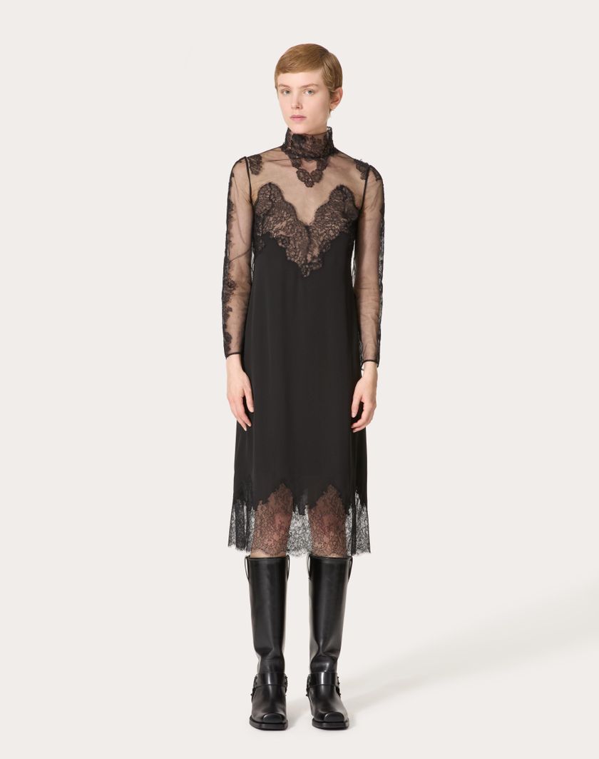 Valentino Handbags Abito Midi per Donna in Nero | Valentino IT Promozione Limitata