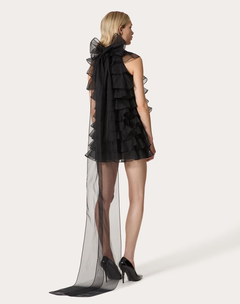Valentino Handbags Abito Corto In Organza per Donna in Nero | Valentino IT Affare Del Giorno