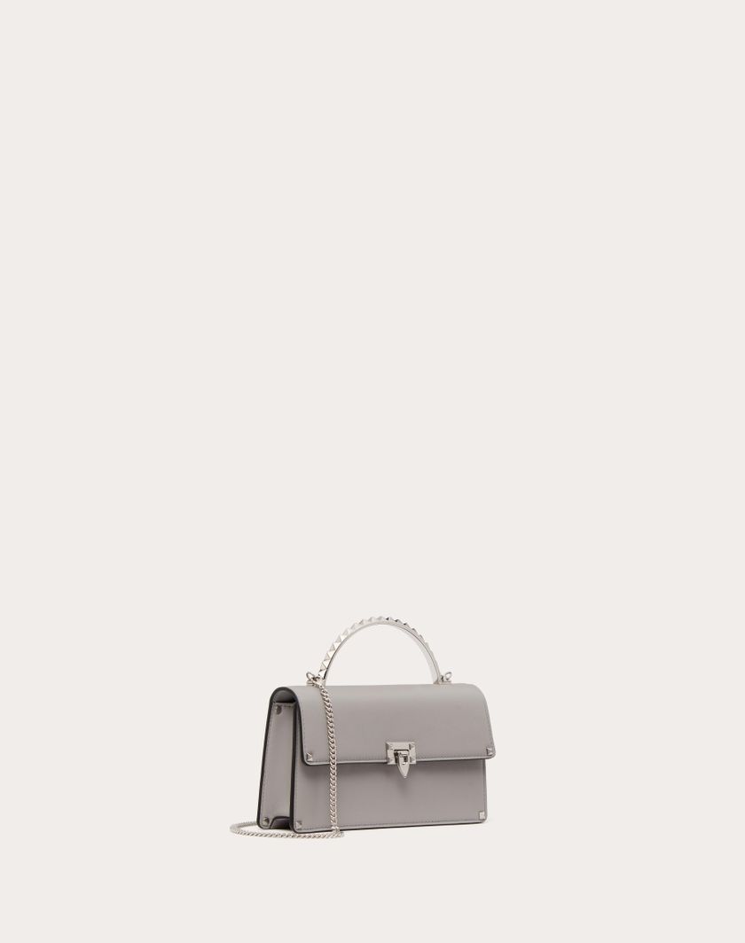 Valentino Handbags Mini Borsa A Mano Rockstud In Vitello per Donna in Grigio | Valentino IT In Vendita