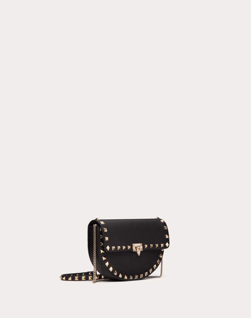 Valentino Handbags Mini Borsa A Tracolla Rockstud In Vitello Granato per Donna in Nero | Valentino IT Hotsell