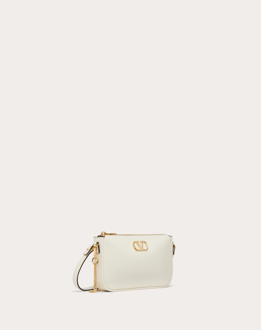 Valentino Handbags Mini Borsa Con Tracolla Vlogo Signature In Vitello per Donna in Avorio | Valentino IT Qualità