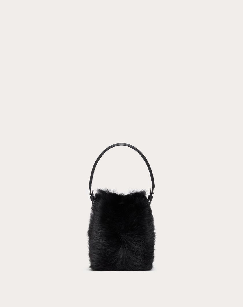 Valentino Handbags Mini Borsa A Secchiello Vlogo Signature In Montone per Donna in Nero | Valentino IT Vendita