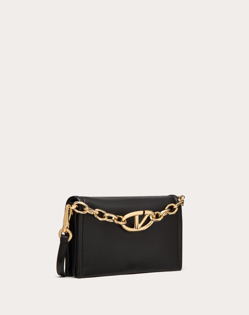 Valentino Handbags Clutch Vlogo Chain In Nappa Con Catena per Donna in Rosso Scuro | Valentino IT Spedizione Gratuita