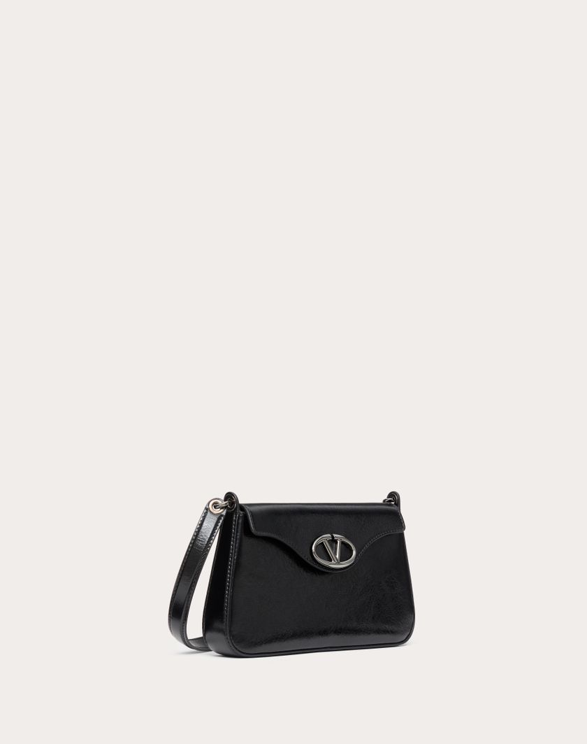 Valentino Handbags Mini Borsa A Tracolla Vlogo The Bold Edition In Vitello Lucido per Donna in Nero | Valentino IT Pezzi Unici