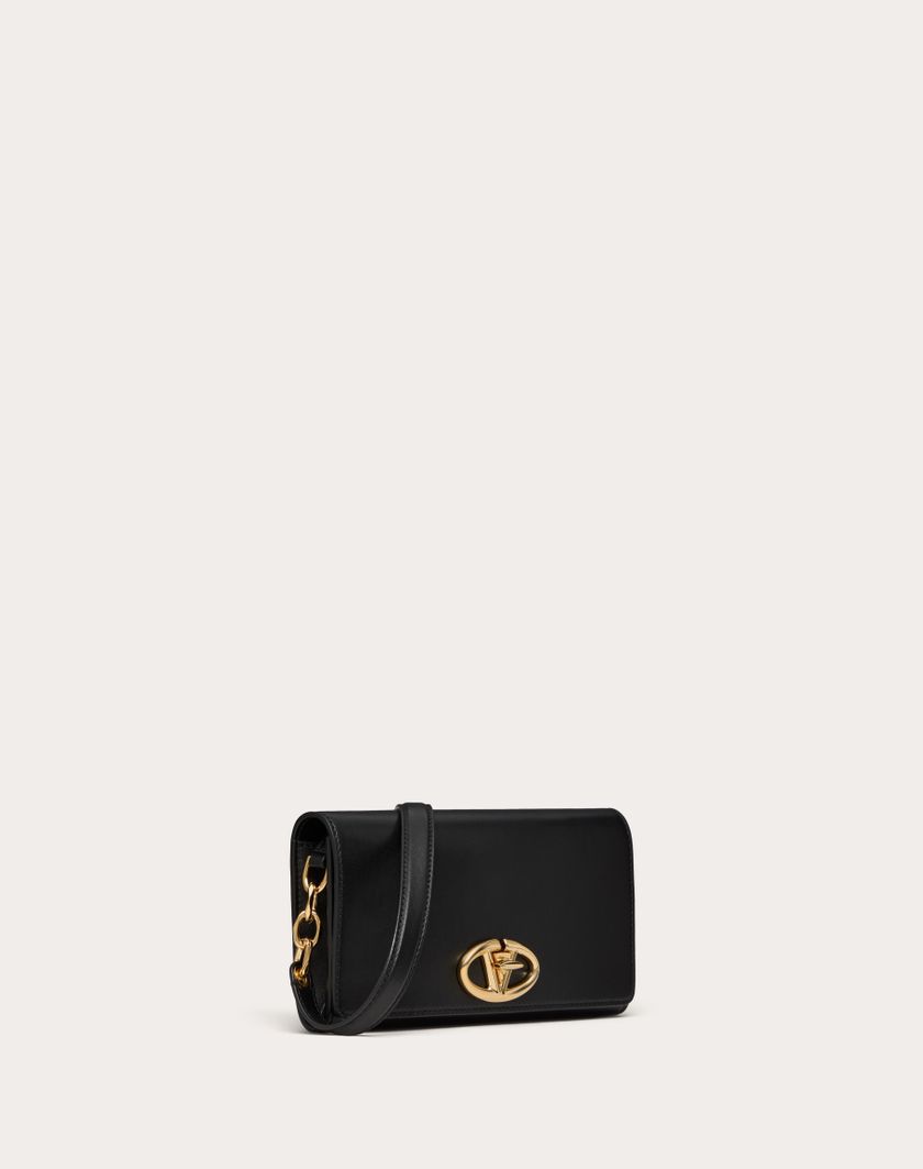 Valentino Handbags Portafoglio Con Tracolla Vlogo The Bold Edition In Nappa per Donna in Rose Quartz | Valentino IT Soddisfazione Garantita