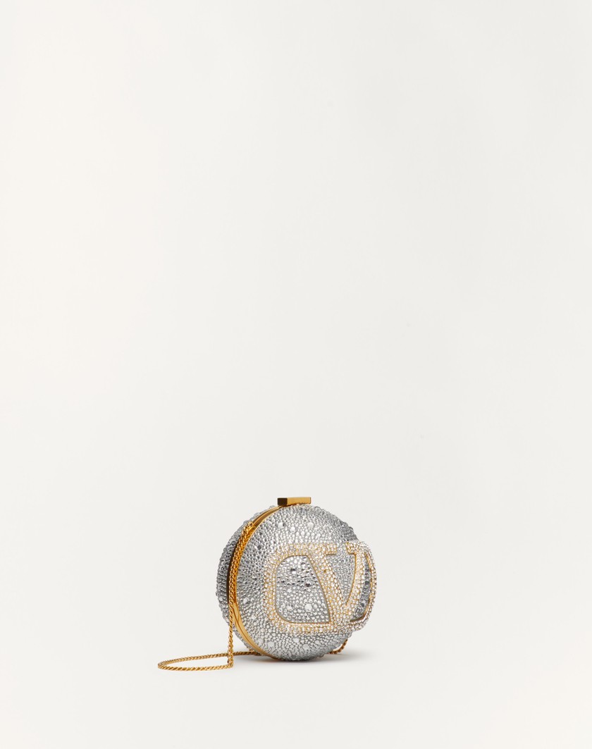 Valentino Handbags Minaudière Vlogo Signature In Metallo E Cristalli Swarovski® per Donna in Crystal | Valentino IT Fino Al -60%