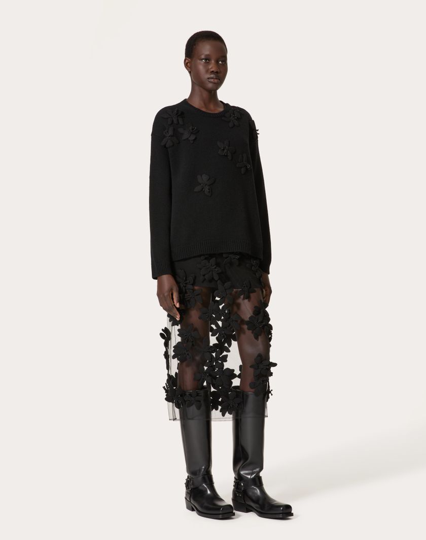 Valentino Handbags Maglia In Lana Ricamata per Donna in Nero | Valentino IT Convenienza
