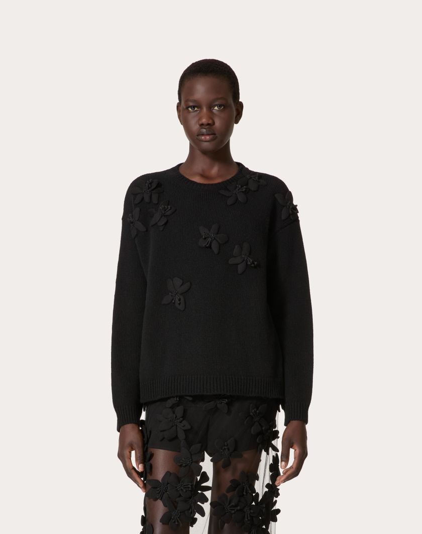 Valentino Handbags Maglia In Lana Ricamata per Donna in Nero | Valentino IT Convenienza
