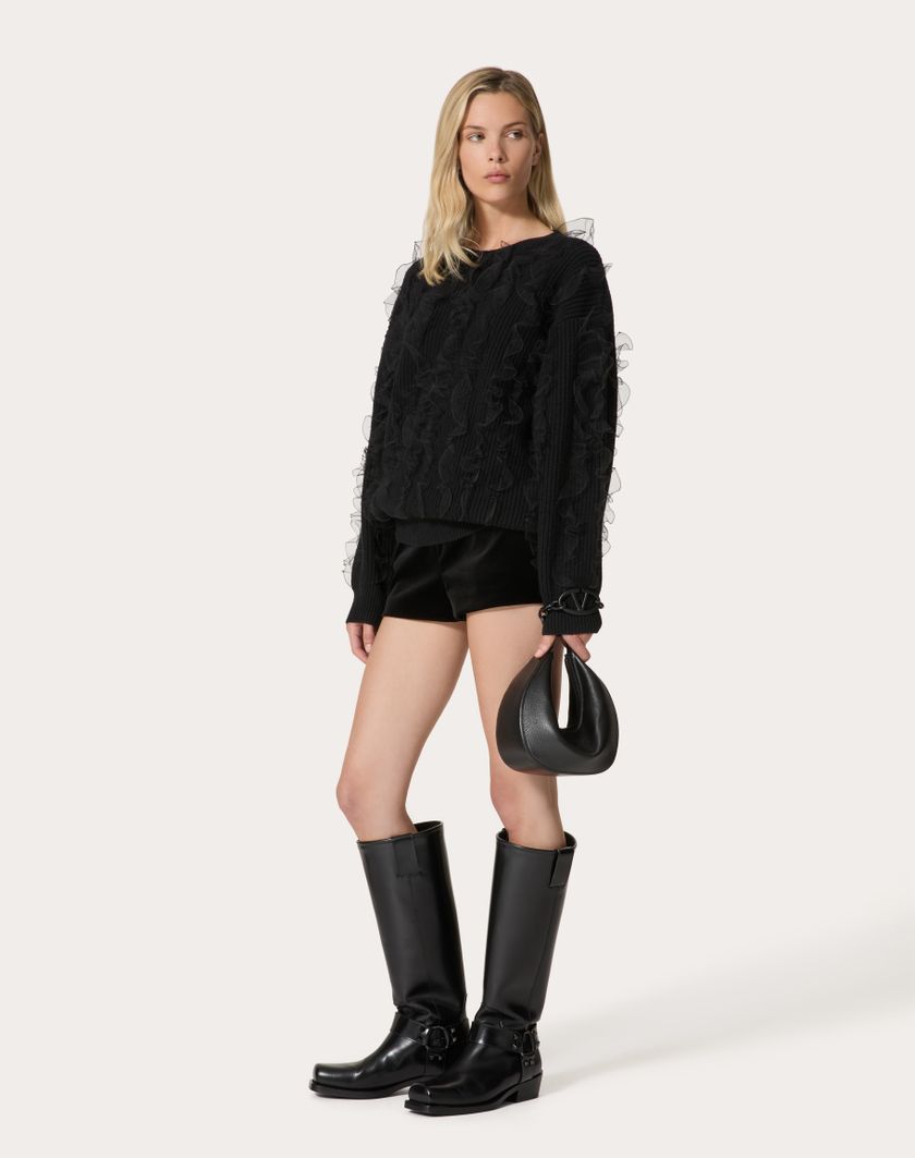 Valentino Handbags Short In Velluto per Donna in Nero | Valentino IT Economico