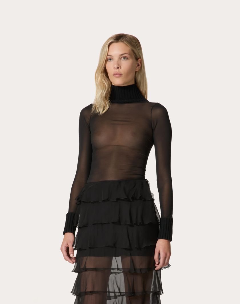 Valentino Handbags T-shirt In Jersey per Donna in Nero | Valentino IT Online