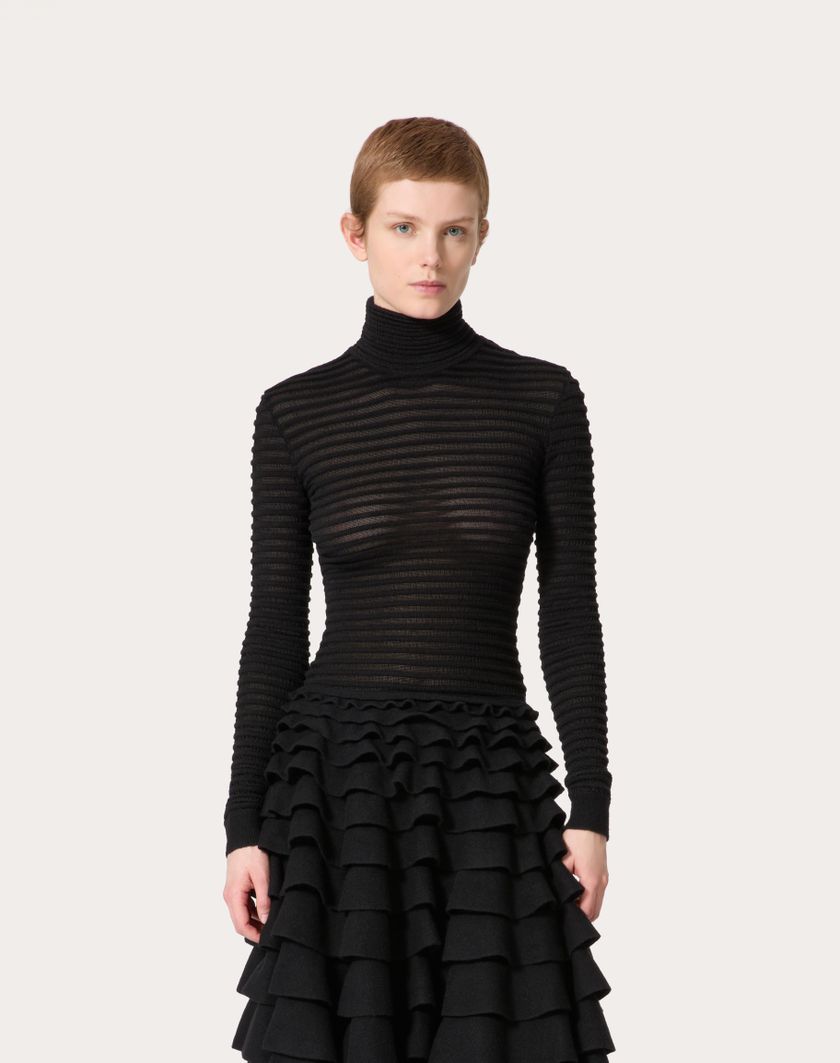 Valentino Handbags Maglia In Viscosa E Lana per Donna in Nero | Valentino IT In Vendita