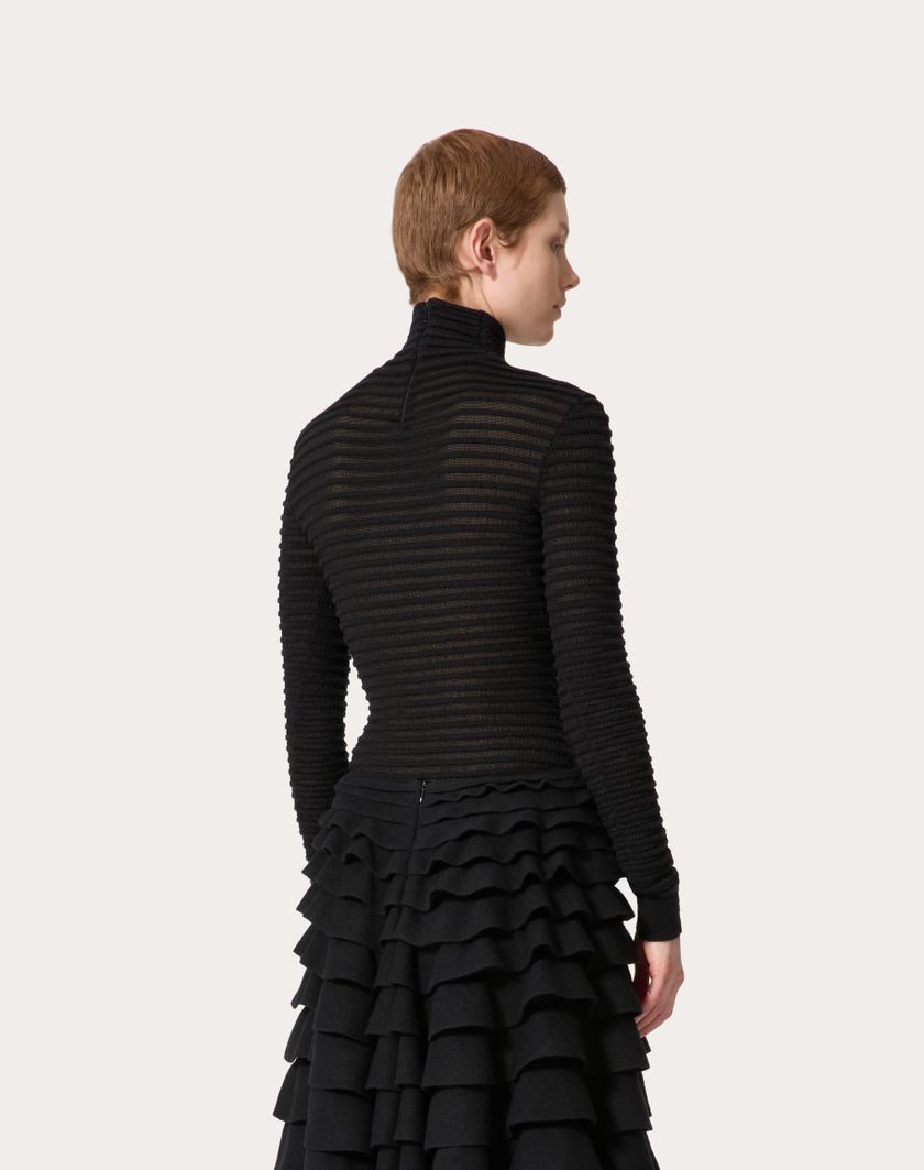 Valentino Handbags Maglia In Viscosa E Lana per Donna in Nero | Valentino IT In Vendita