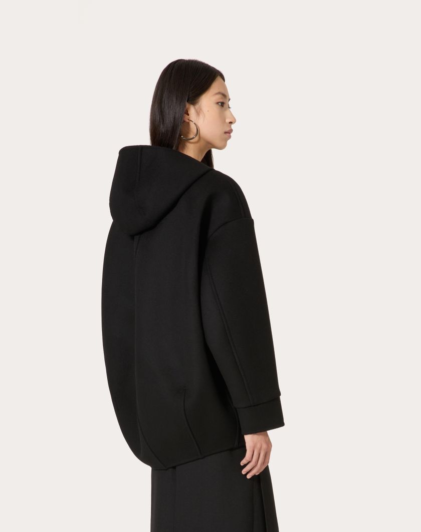 Valentino Handbags Caban In Compact Drap per Donna in Nero | Valentino IT Offerte