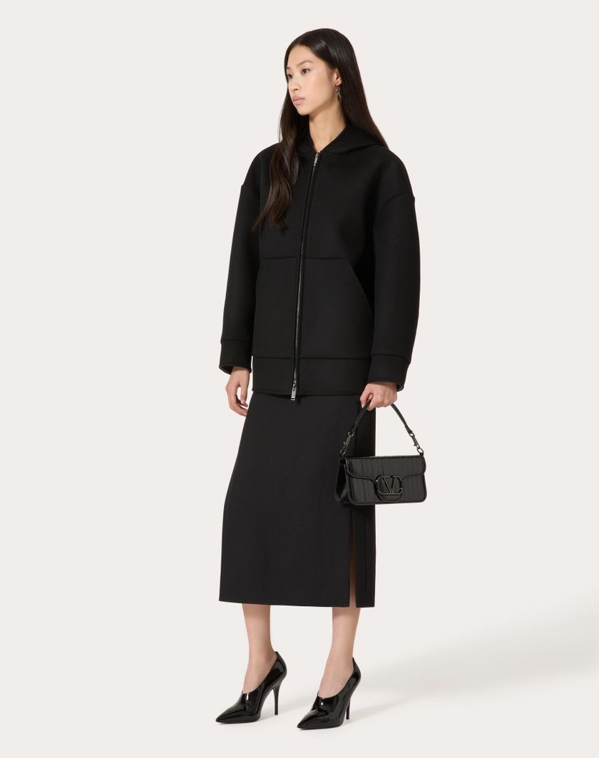 Valentino Handbags Gonna Midi In Grisaille per Donna in Nero | Valentino IT Hotsell