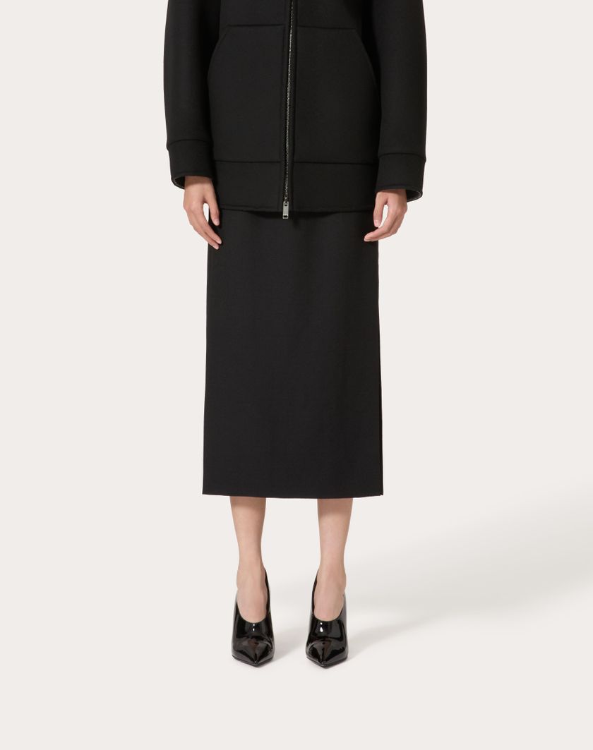Valentino Handbags Gonna Midi In Grisaille per Donna in Nero | Valentino IT Hotsell