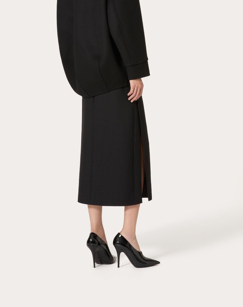 Valentino Handbags Gonna Midi In Grisaille per Donna in Nero | Valentino IT Hotsell
