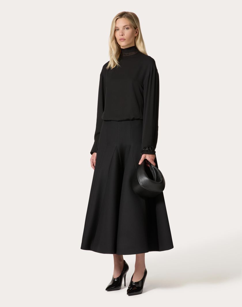 Valentino Handbags Top In Georgette per Donna in Nero | Valentino IT Saldi Di Fabbrica