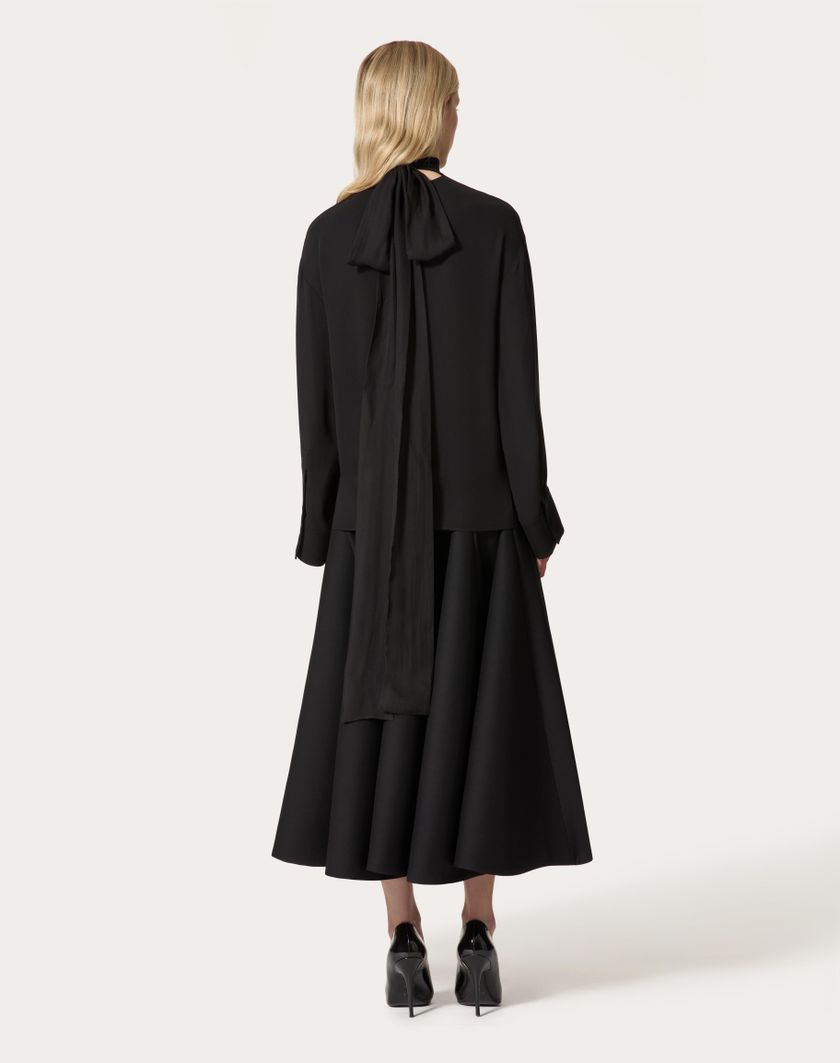 Valentino Handbags Top In Georgette per Donna in Nero | Valentino IT Saldi Di Fabbrica