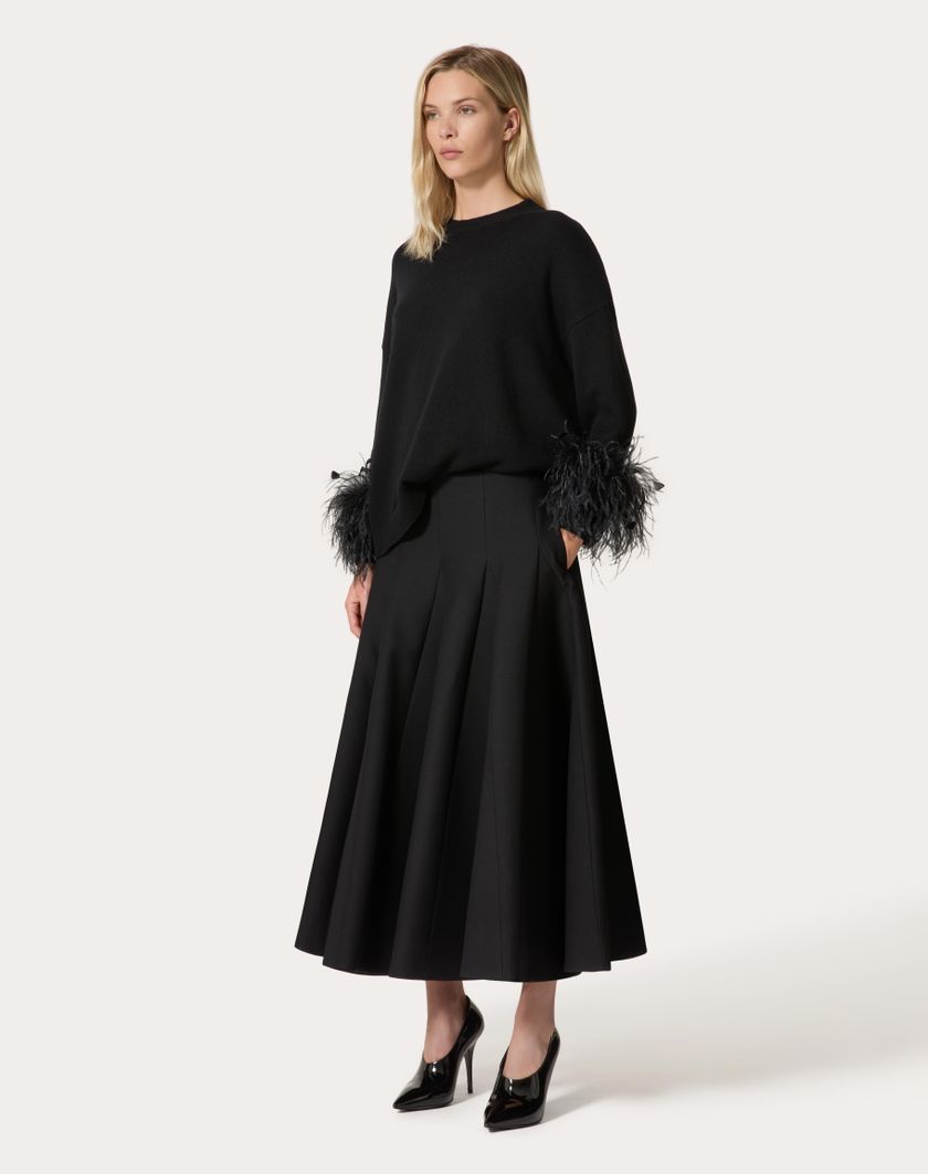 Valentino Handbags Gonna Midi In Crepe Couture per Donna in Nero | Valentino IT I Più Venduti