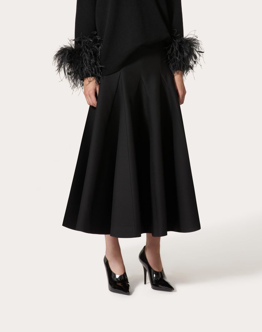 Valentino Handbags Gonna Midi In Crepe Couture per Donna in Nero | Valentino IT I Più Venduti
