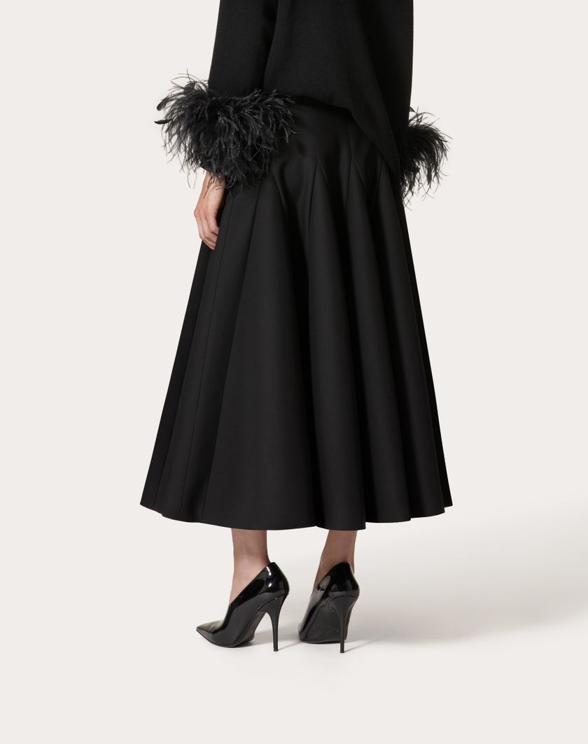 Valentino Handbags Gonna Midi In Crepe Couture per Donna in Nero | Valentino IT I Più Venduti