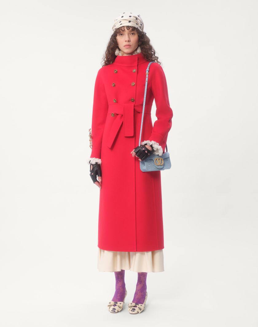 Valentino Handbags Cappotto In Compact Drap per Donna in Rosso | Valentino IT Nuovo