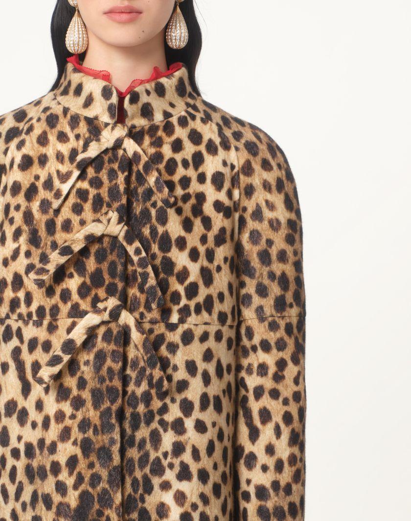 Valentino Handbags Cappotto In Panno Stampato Giaguaro Spots per Donna in Animalier | Valentino IT Qualità