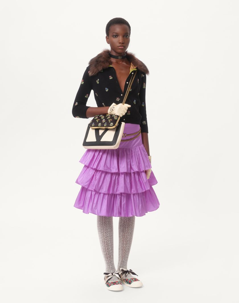 Valentino Handbags Cardigan In Lana Ricamato per Donna in Nero | Valentino IT Ultimo giorno