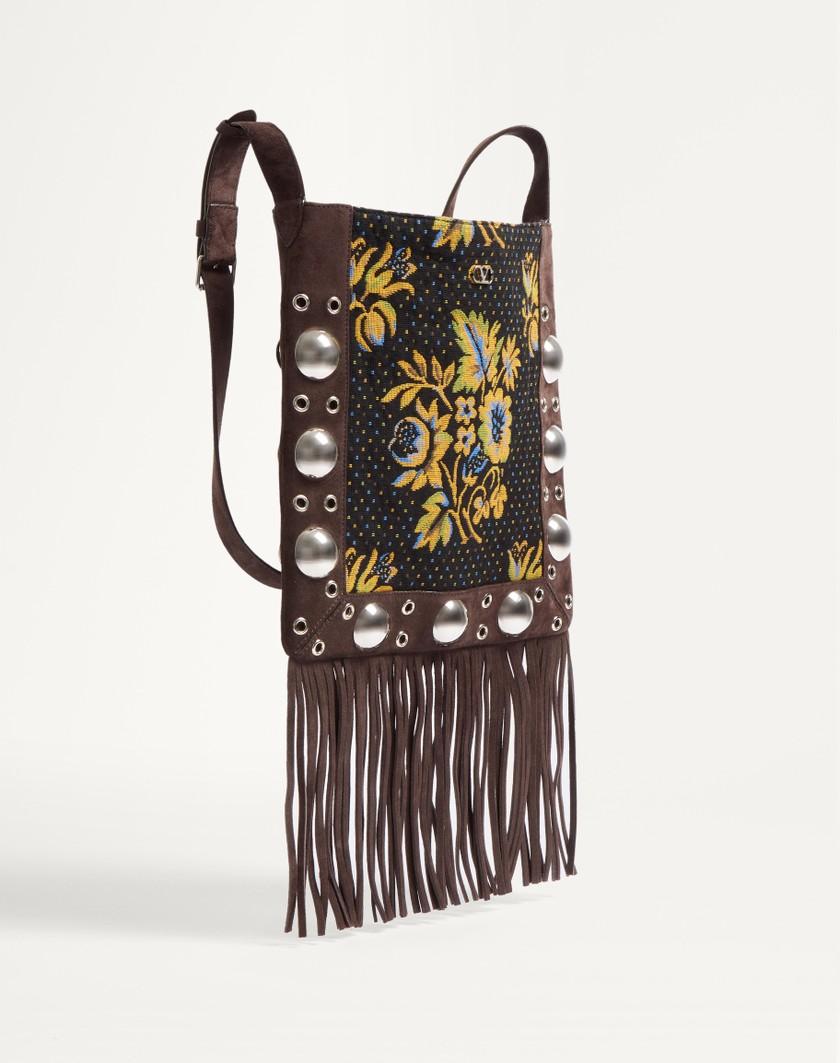 Valentino Handbags Borsa A Spalla Valentino Garavani Nellcôte In Tessuto Jacquard Con Frange per Donna in Multicolor/testa Di Moro | Valentino IT Affare Del Giorno