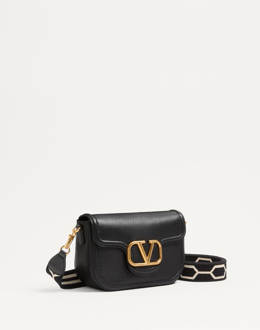 Valentino Handbags Borsa A Spalla Valentino Garavani Alltime In Vitello Granato Con Tracolla Nastro Jacquard per Donna in Nero/bianco | Valentino IT Sottocosto