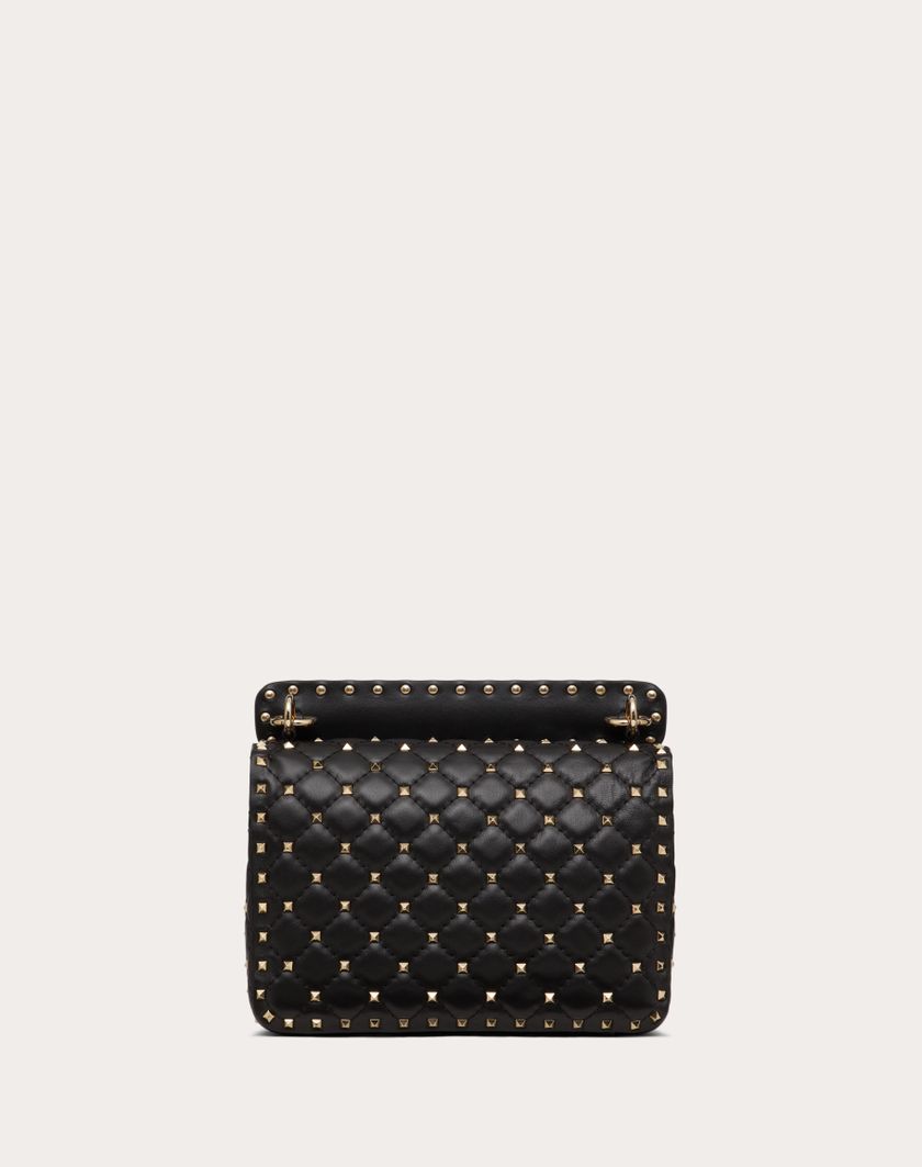 Valentino Handbags Borsa Media Rockstud Spike In Nappa per Donna in Nero | Valentino IT Nuovo